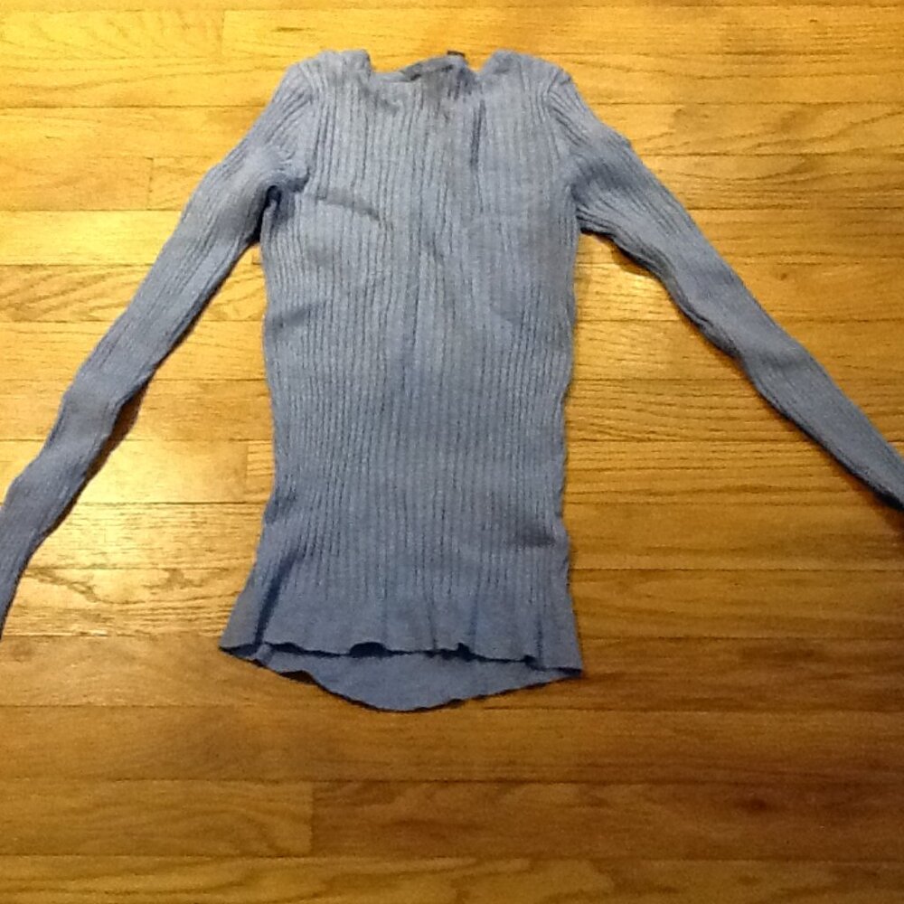 Pale Blue/Periwinkle INC Ribbed Top - Picture 5 of 5